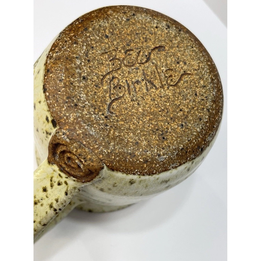 Rustic Initials GP Vintage Stoneware Ceramic Coffee Mug Speckled Oatmeal Glaze - Picture 8 of 8